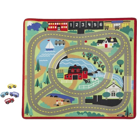 Melissa & Doug Round the Town Road Rug + Car Set 9400